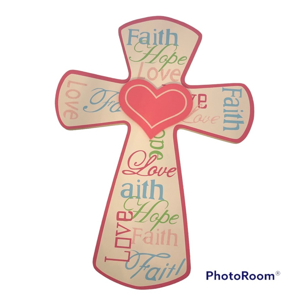 Faith Hope Love Cross Wall Art